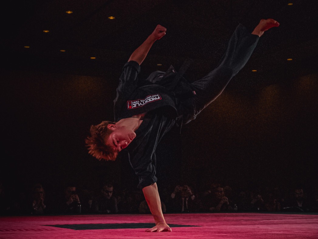 Action shot of Judah Sagawa